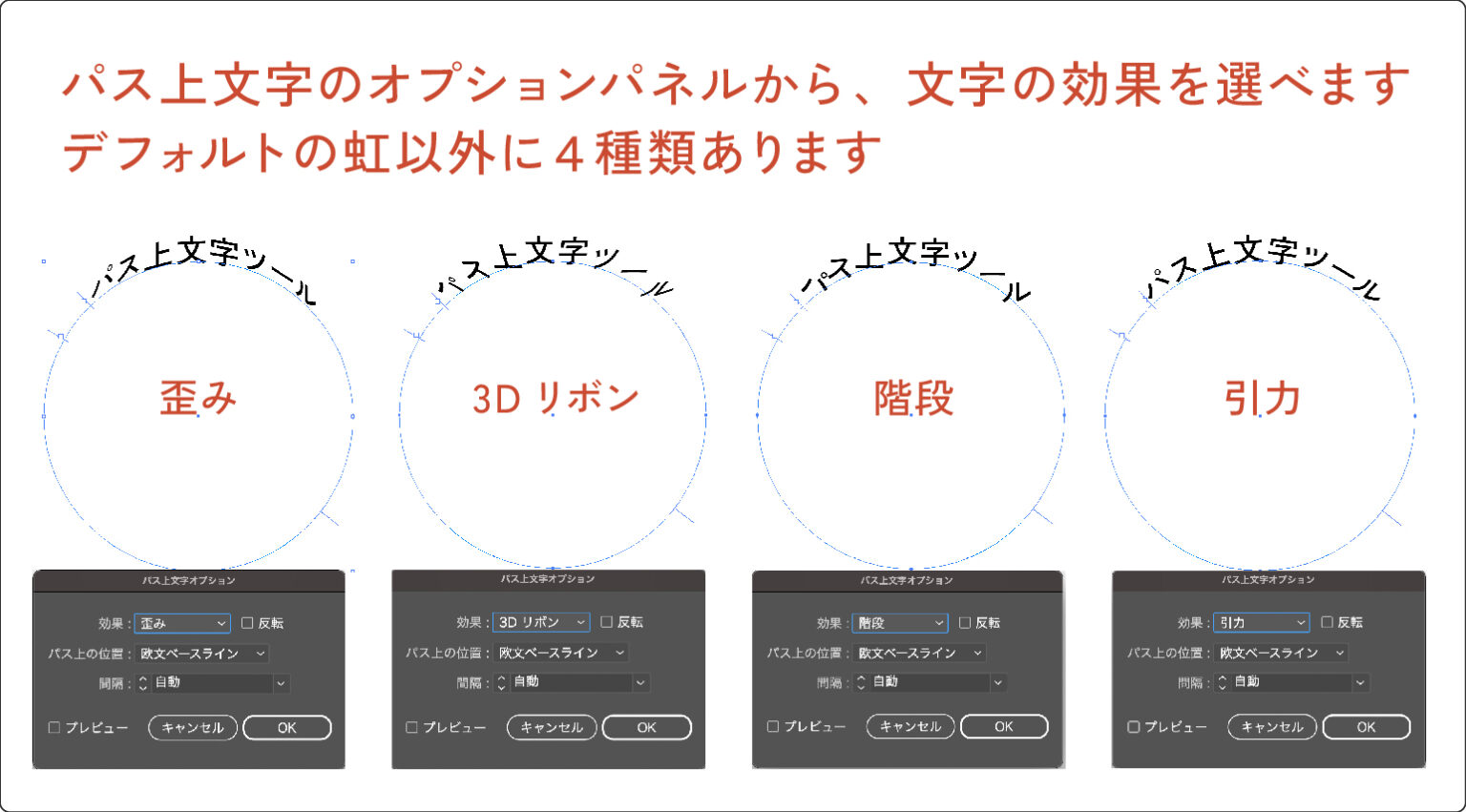 【Adobe illustrator】円やパスに沿って文字を配置する方法