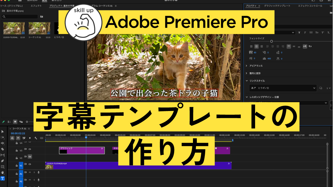 Premiere Pro初心者Tips 1　字幕（テロップ）デザインテンプレートの作り方